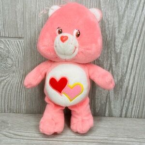 Vinatge 9 inch lots of love care bear plush stuffed animal bear pink 2002 toy